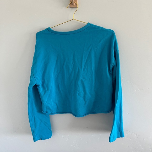 Juicy Couture LA JUICY cropped blue logo sweatshirt size medium - Picture 4 of 5